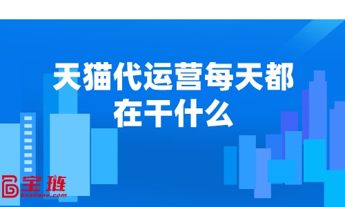 天貓代運(yùn)營每天都在干什么？有什么用？